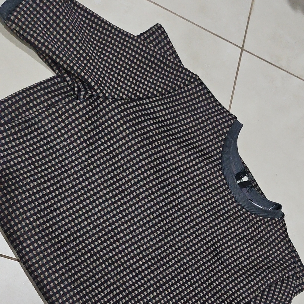 Zara Black and White Checkered Dress
